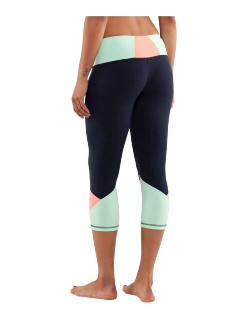 Lululemon Embody Crop Womens 8 Luon Inkwell Fresh Teal Pop Orange